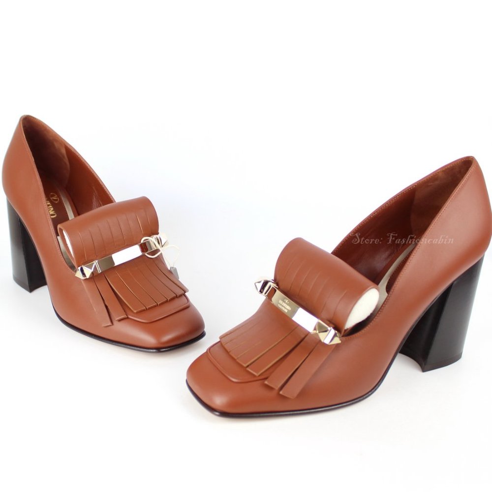 FOR SALE ON THE REALREAL — Valentino Garavani Brown Heeled Loafers